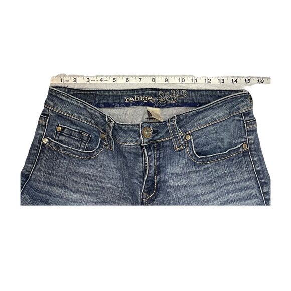 Refuge Jeans Girls 9 Blue Denim Cotton Stretch Mid-Rise Straight Leg Zip Fly - Picture 5 of 8